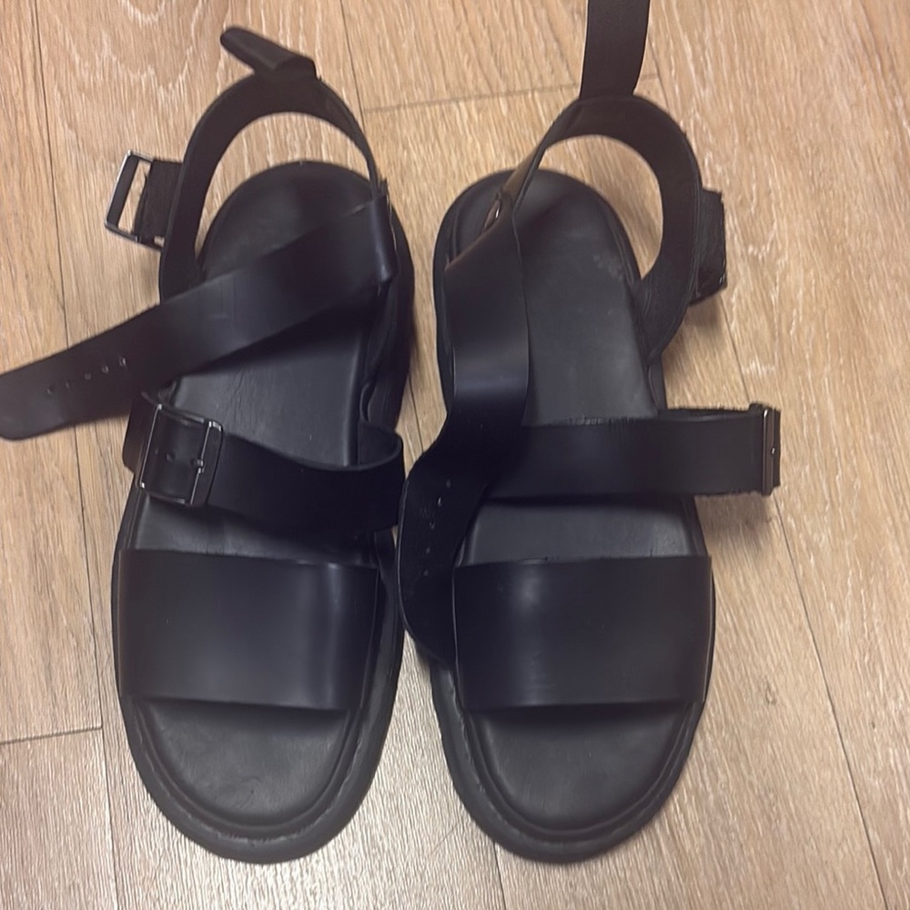 Unisex Black Strappy Platform Sandals 12M/11UK/46